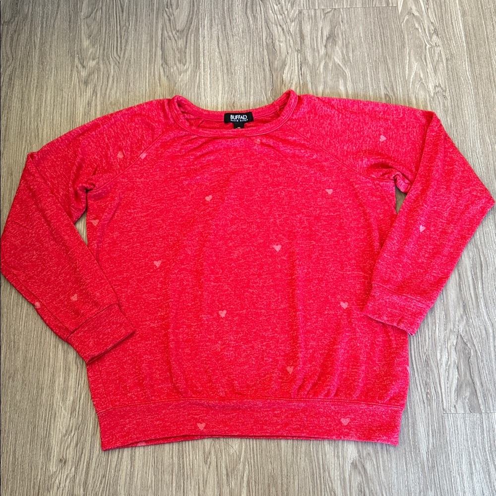 Buffalo David Bitton Vibrant Red Heart Pattern Sweater Size XS